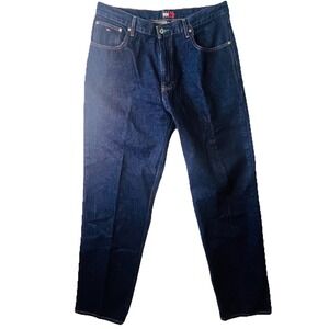 Tommy Hilfiger Men's Stretch Vintage 36x34 Dark Wash Jeans Y2K Streetwear